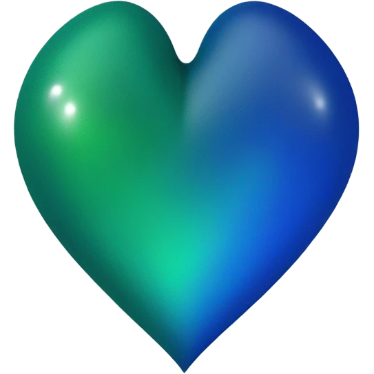 Blue and green heart emoji