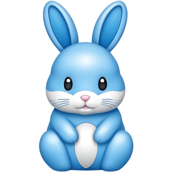 blue minimalist easter bunny, simple design emoji