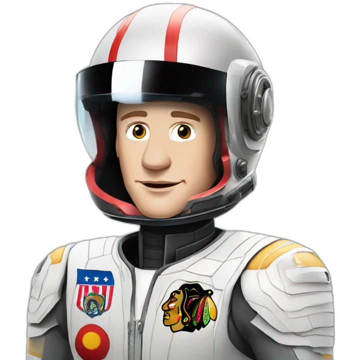 Fancy disco futuristic Jonathan Toews in spaceship emoji