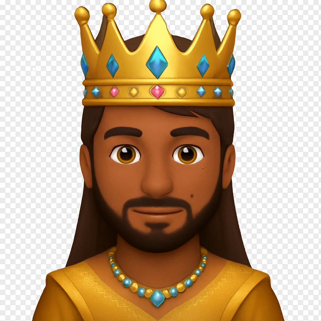 Make the man tanned, add a slight dark beard, and a mole on the left side of his face, with no background. Maintain the original style and details of the image. emoji