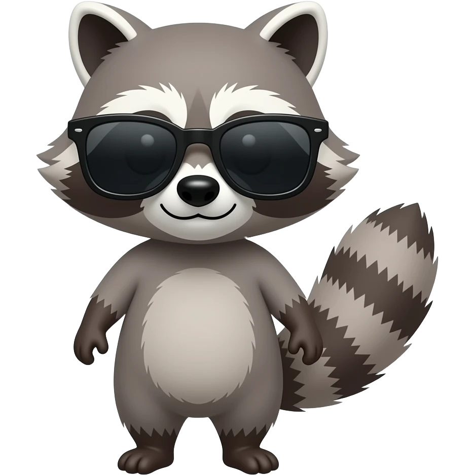 sassy racoon with sunglasses emoji