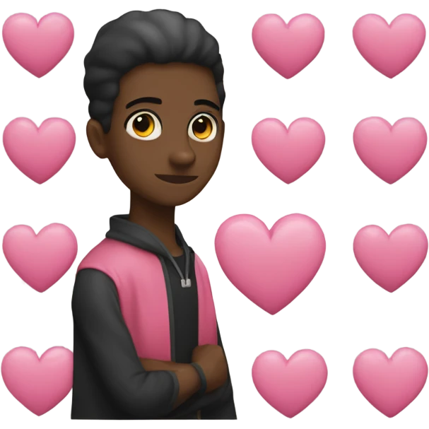 Hazme un corazón negro y rosado  emoji