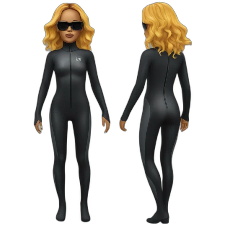 rihanna wearing a wetsuit hyperrealistic emoji