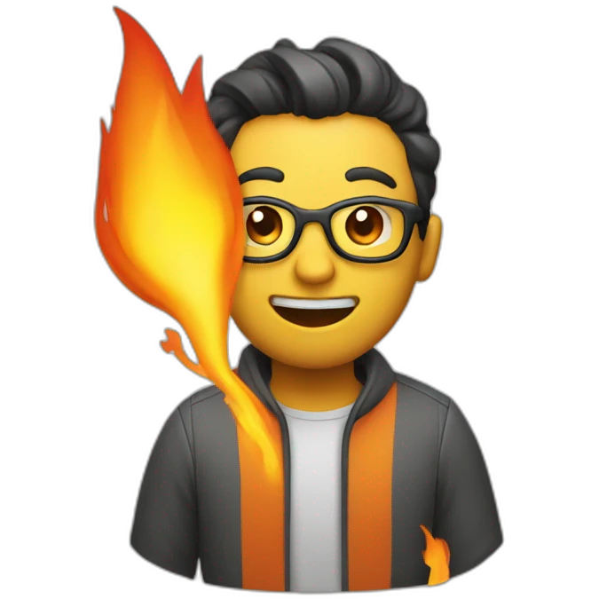 software developer on fire emoji