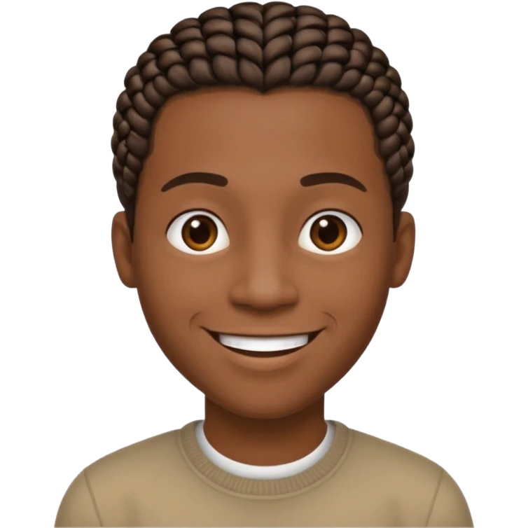 Hazme un emoji de un hombre negro con trenzas cortas emoji