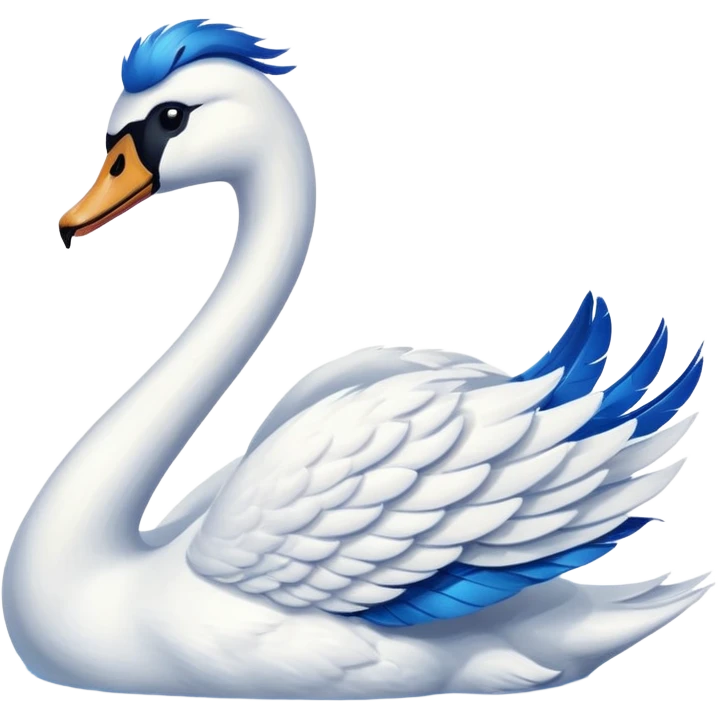 Swan with blue emoji