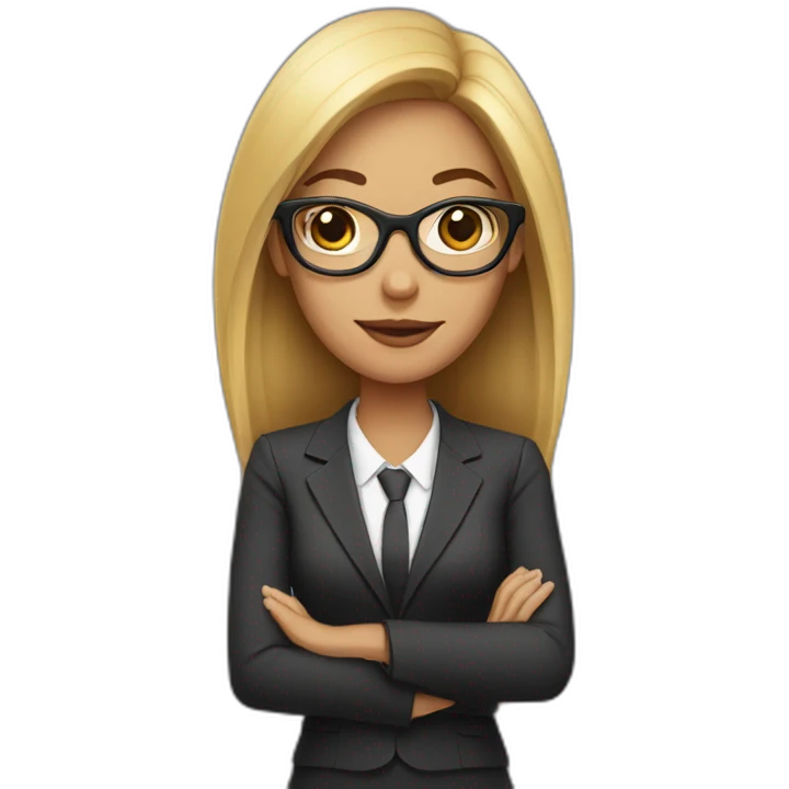 suit woman with glasses emoji