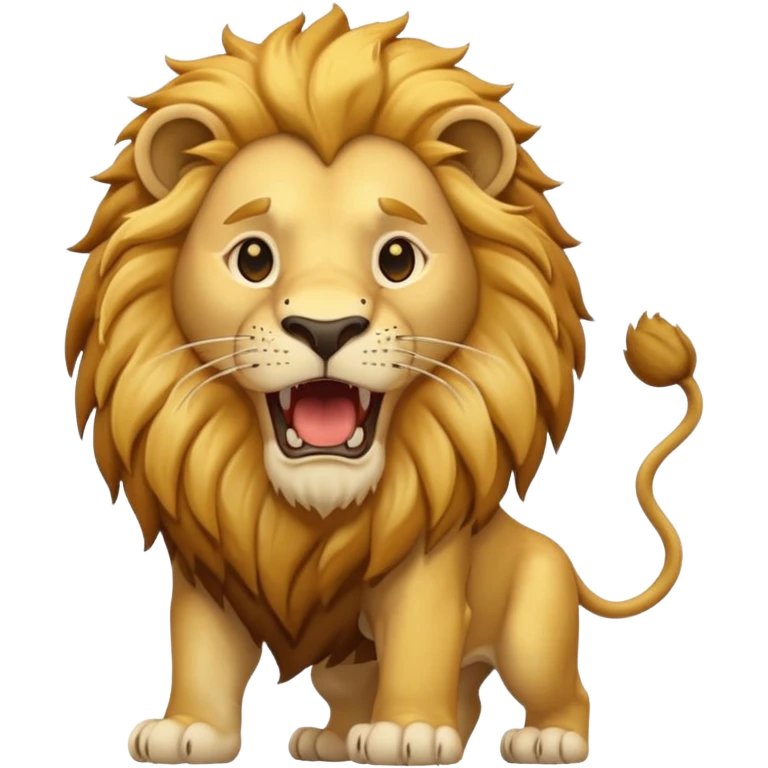 Lion – Golden mane, roaring, standing proudly emoji