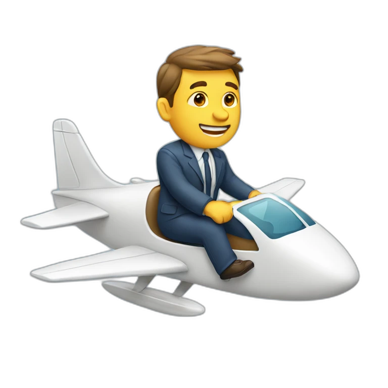 Man riding aeroplane emoji
