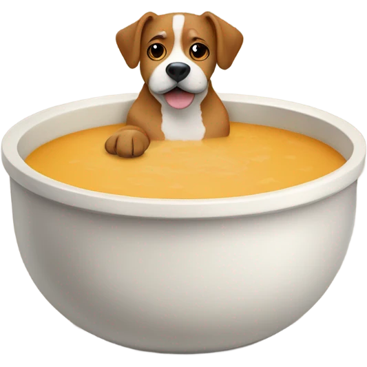 Dog with a bowl of soup emoji