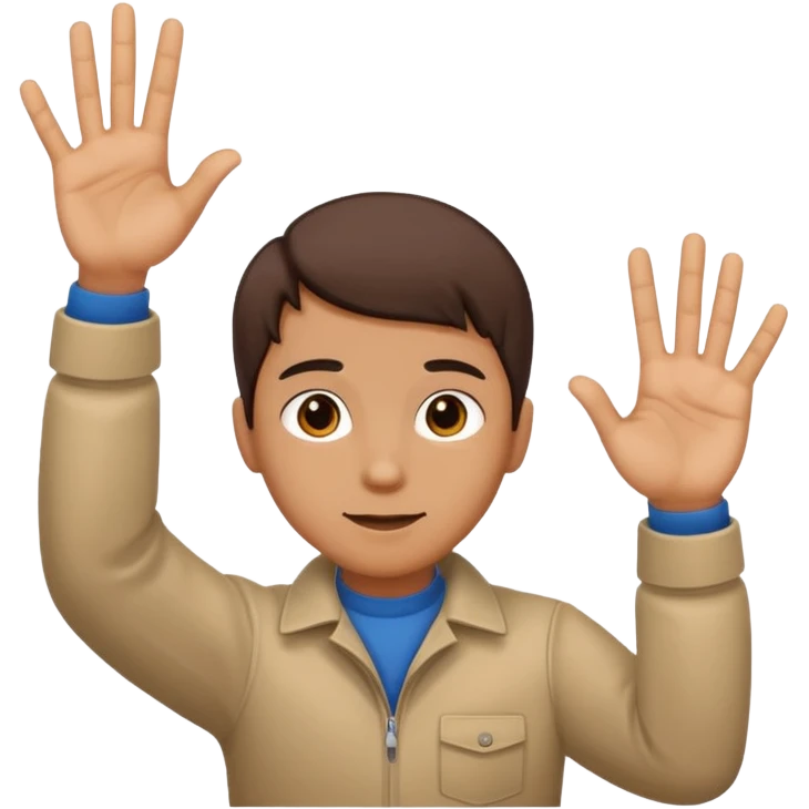 A person doing the 67 hand movement with a six on the Left hand and the seven on the right hand emoji