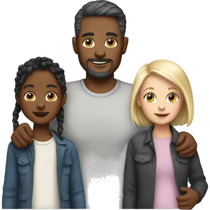 White Family with 3 kids emoji