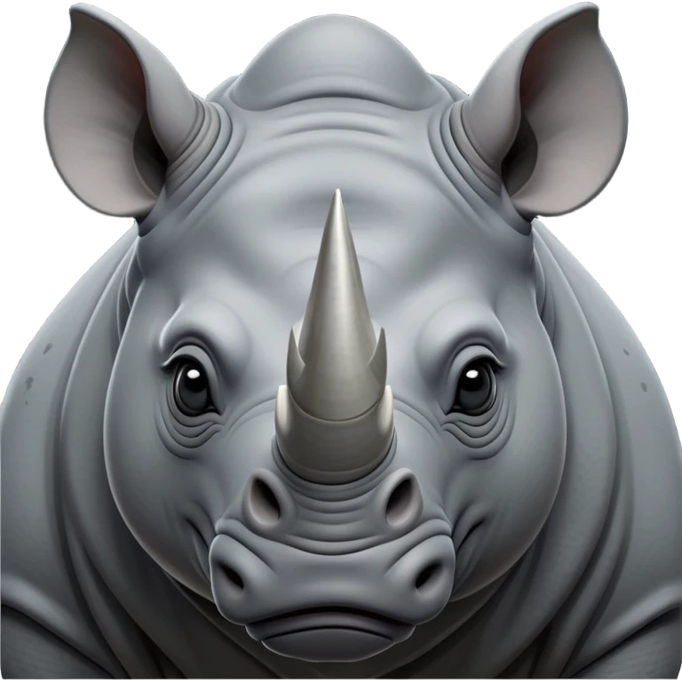cinematic-noble--rhinoceros-portrait-emoji,slate-grey-hide--poised-and-regal,-with-a-massive,-powerful-build-and-a-thick,-deep-set-soulful-piercing-eyes,-simplified-yet-sharp-and-sophisticated-features,-highly-detailed,-large-black-eyes, zoomed out showing shoulders emoji