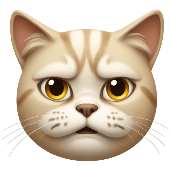 Grumpy beige cat emoji
