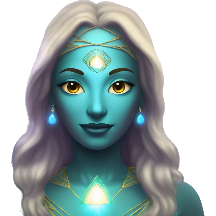 Pleiadian radiant glowing diva woman female third eye emoji