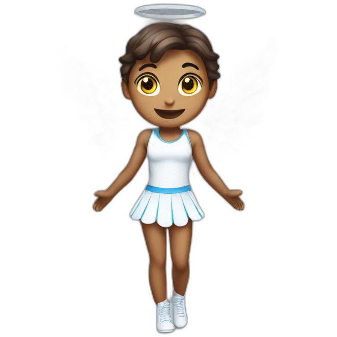 Angel emoji with wings becomes a cheerleader emoji