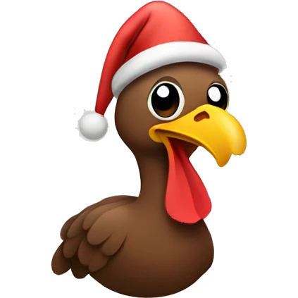 turkey with a christmas hat emoji  emoji