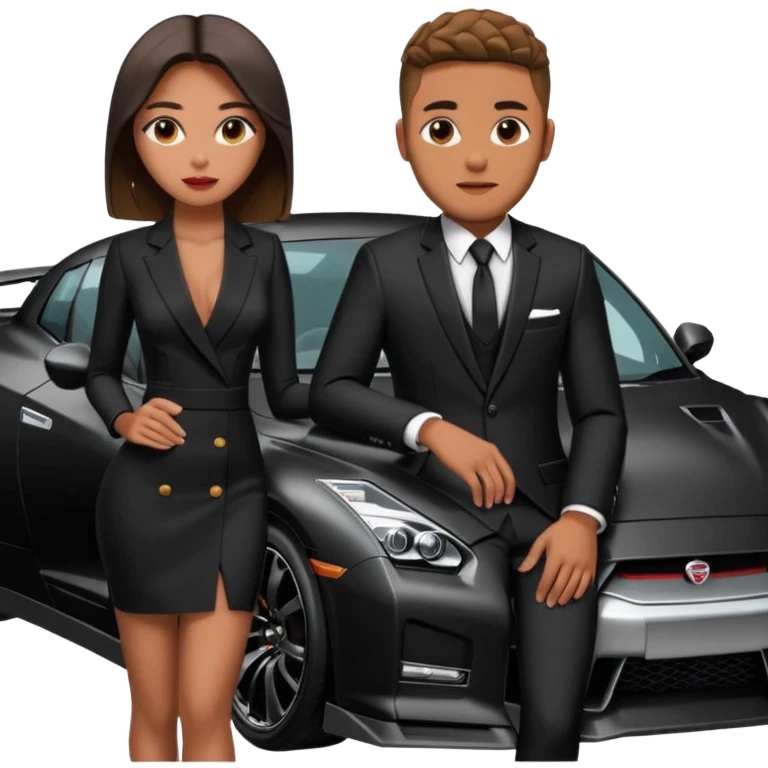 josh king jetset madrid the millionaire internet celebrity panel rank founder and instagram model girlfriend Tefi in Nissan GTR  emoji