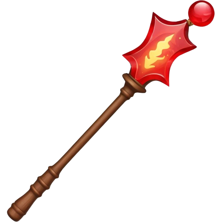 magic wand with red magic wave emoji
