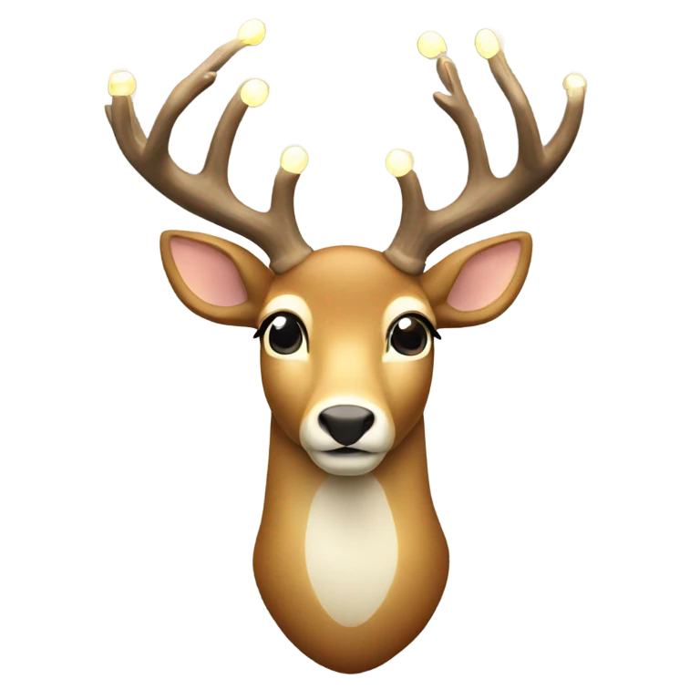 Deer with 8 warm white lights on antlers  emoji