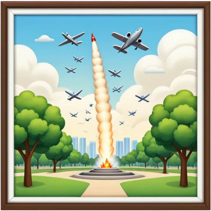 Planes bombing park emoji