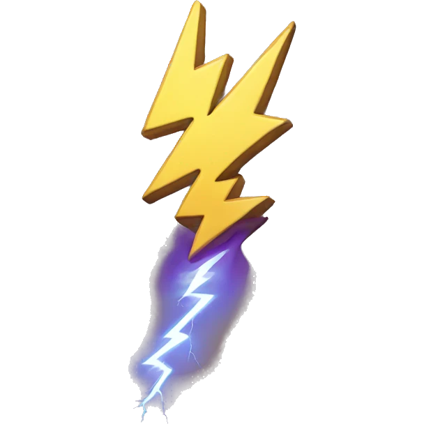 Lightning emanating from love emoji