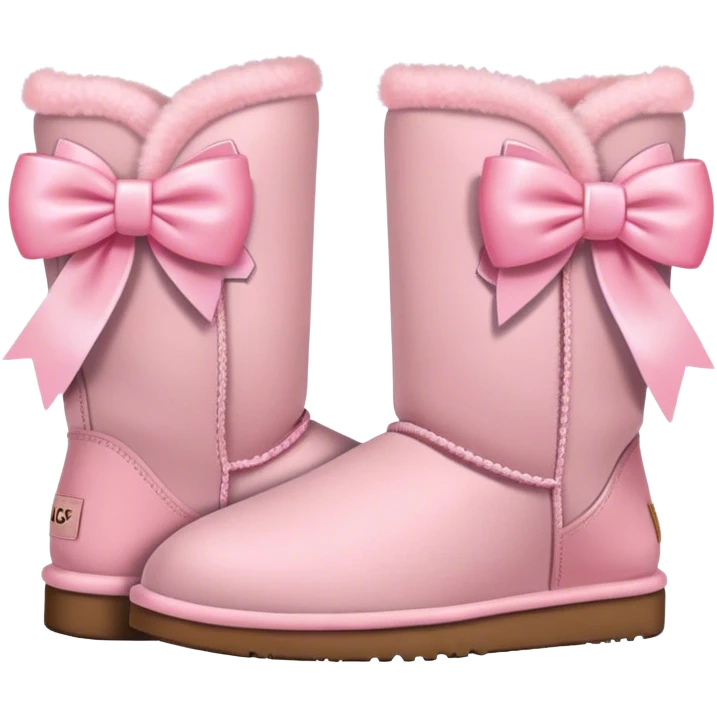 2 light pink Uggs with 2 light pink bows emoji