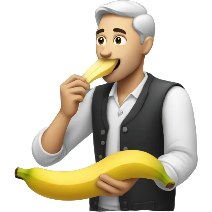 A man eating a banana emoji