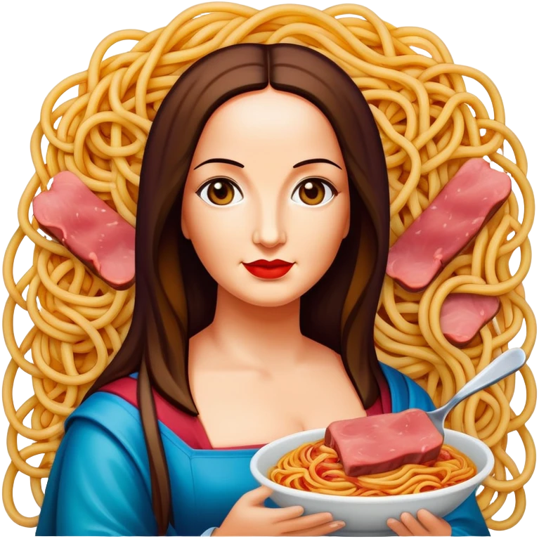 pop art monalisa SPAM meat spaghettio slop  emoji