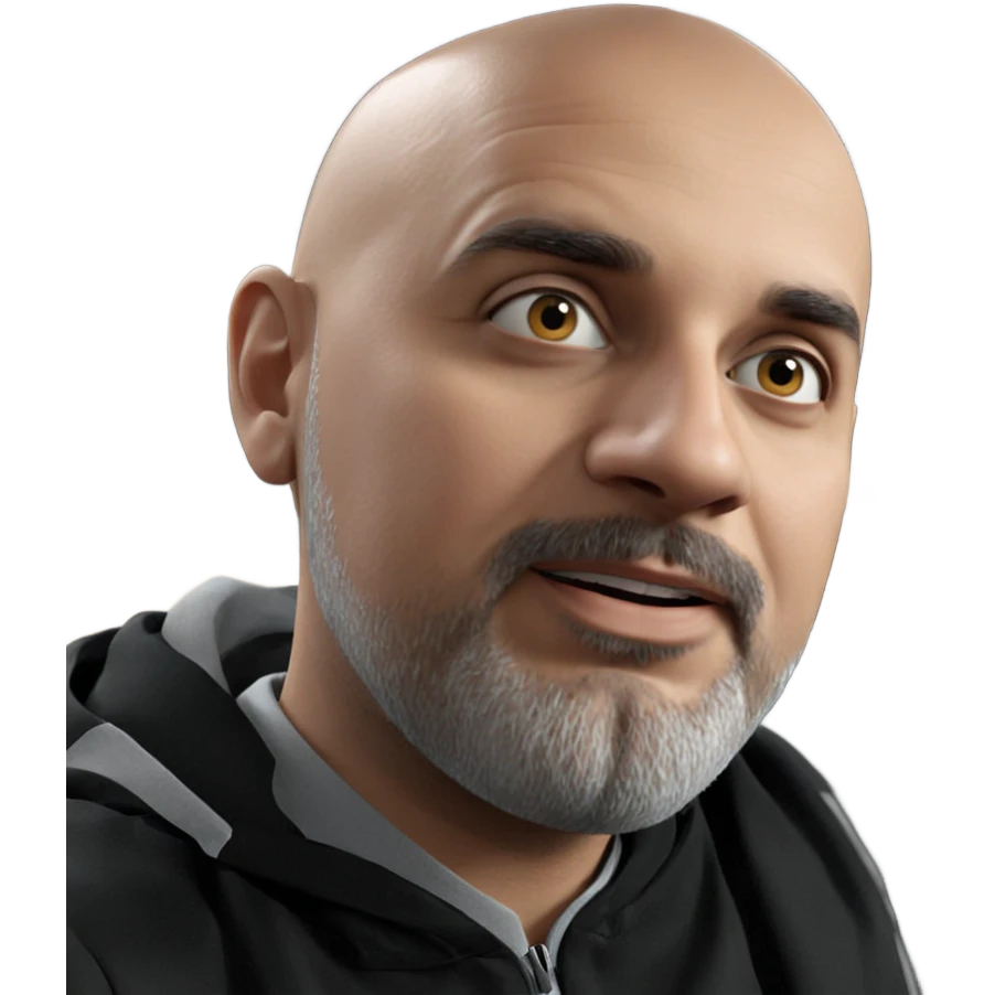 bald man with facial hair emoji