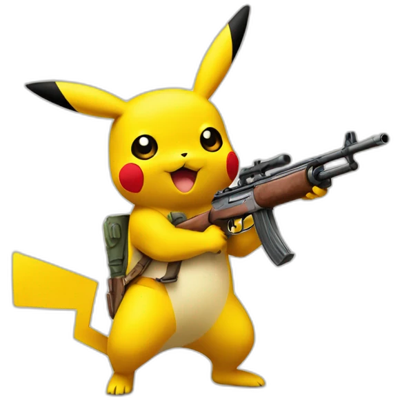 a pikachu holding a shotgun emoji