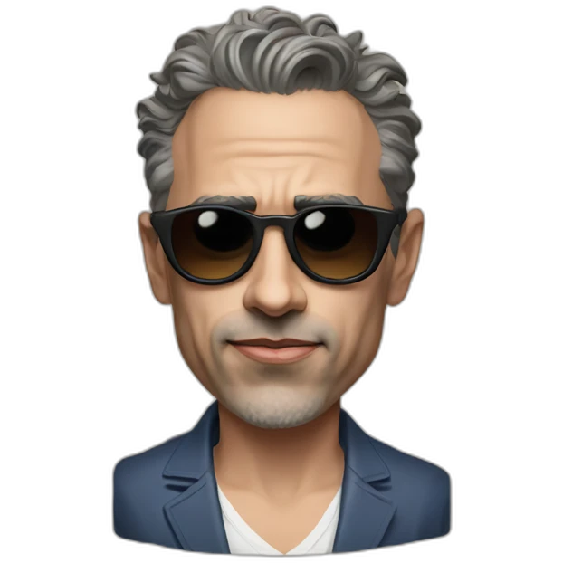 Jordan Peterson with cool sunglasses and with no shirt emoji