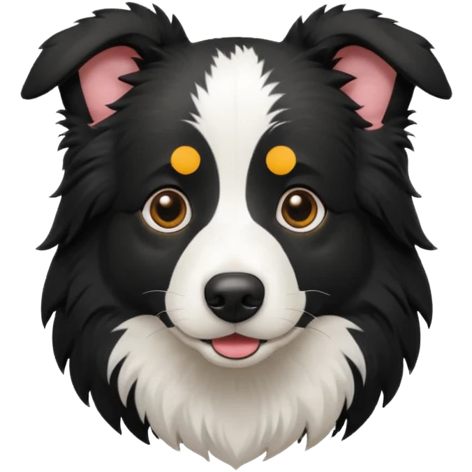 Completely black no white Border Collie emoji