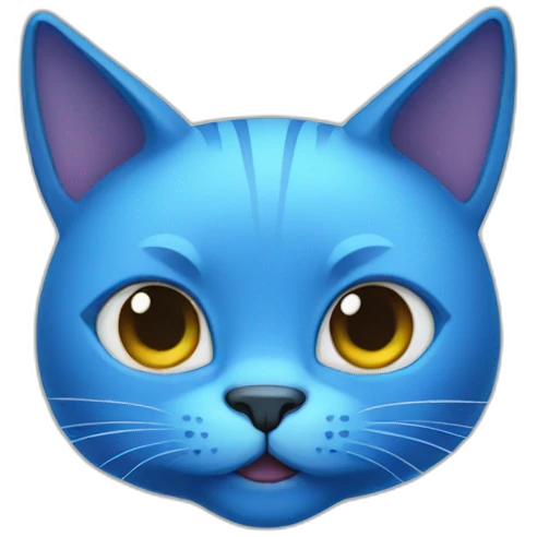 Blue cat with horns emoji