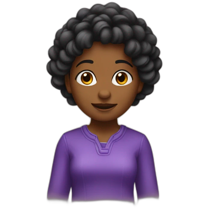 Niña pelo negro cantando  emoji