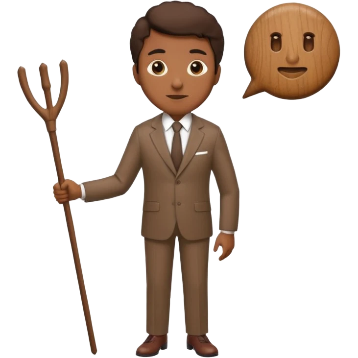 Give me a brown suit with stick just the clothes and add a stick beside emoji