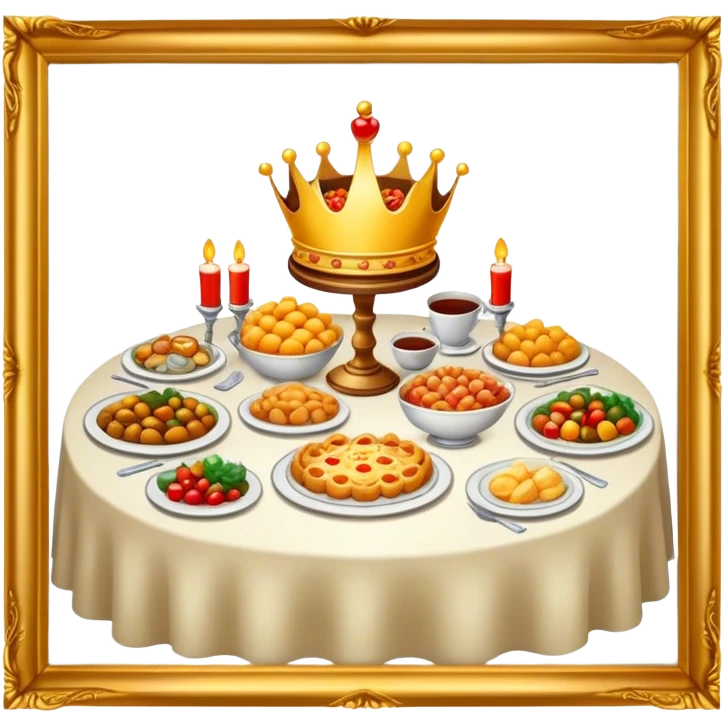 Royal Table of food with lights  emoji