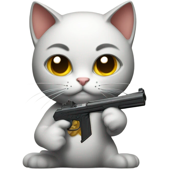 Cat with a gun emoji