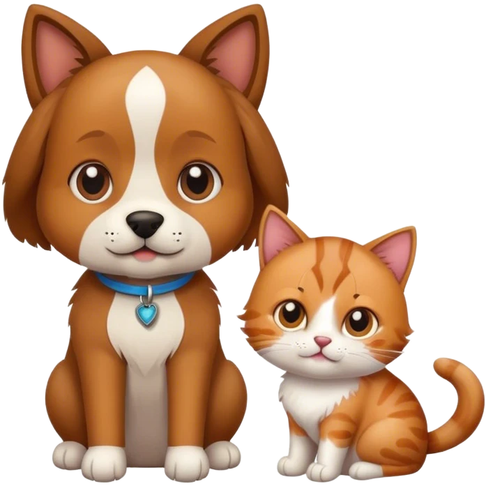 Dog and cat emoji