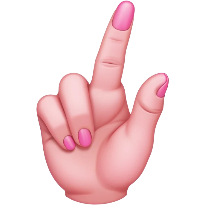 Pink middle finger emoji