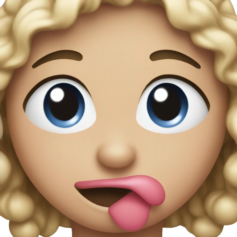 Blushing with tongue out  emoji
