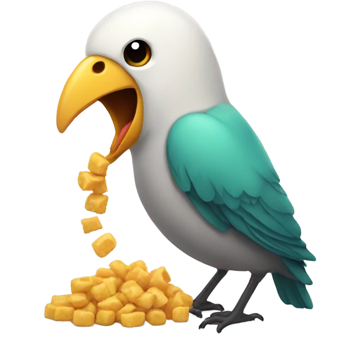 Bird eating food  emoji