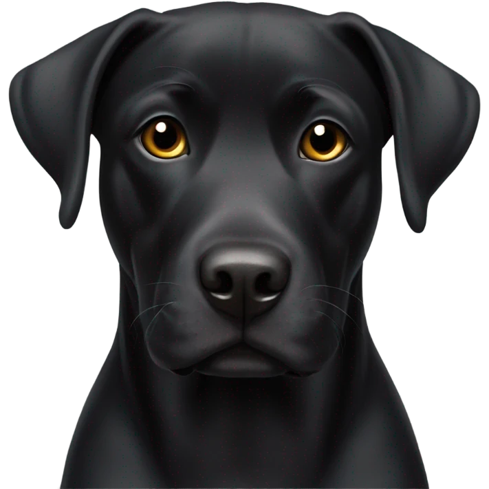 Black Labrador mixed with a Staffy with a white patch on his chest emoji
