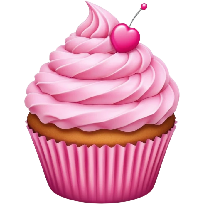Cupcake with pink icing emoji