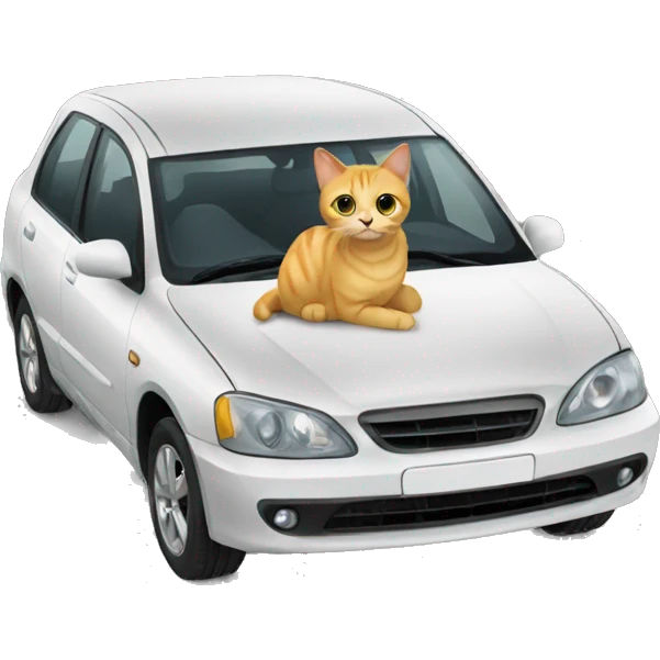 Car with cat emoji