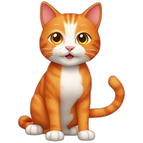 Red cat saying hello emoji