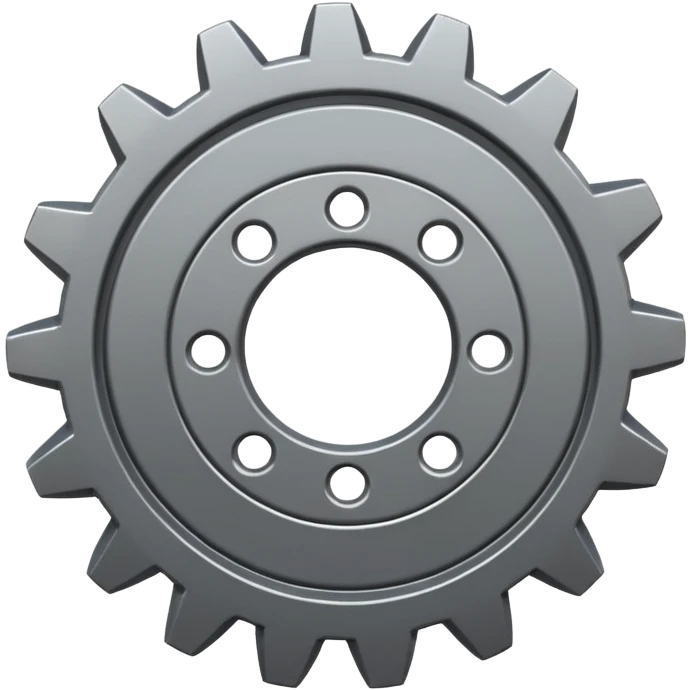 generate a very realistic steel gear emoji