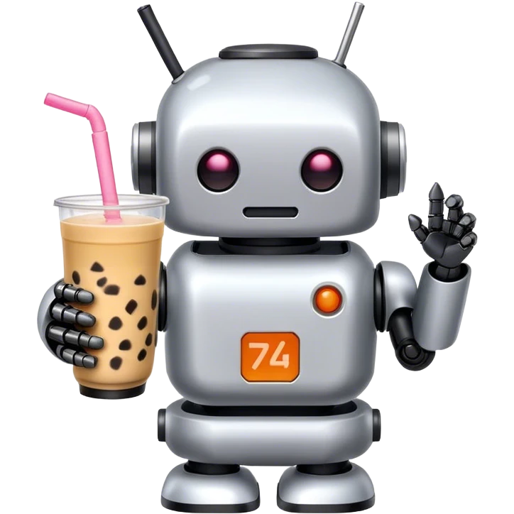 Boba tea robot 74 emoji