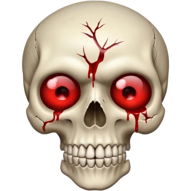 Skull with blood in eyes emoji