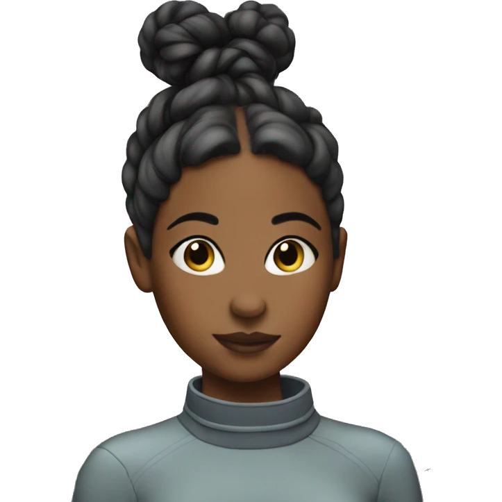 Girl with back hair in space buns  emoji